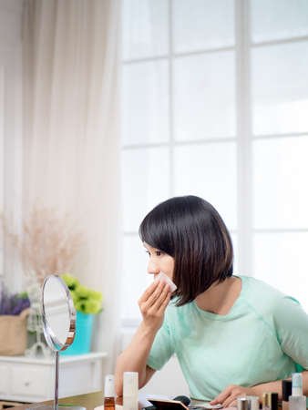 Young girl with makeup cosmeticsの写真素材