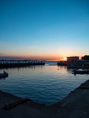 landscape in Tamsui fishing harbor,Taiwan.