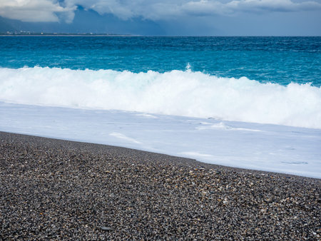 beach and sea in Hualien, Taiwan.の写真素材