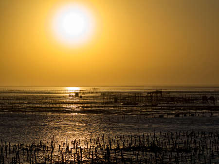 WWanggong is a typical fishing village and famous for oyster culture business and rich natural landscapes.の写真素材