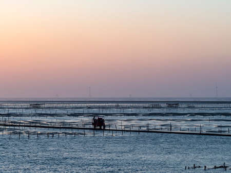 Wanggong is a typical fishing village and famous for oyster culture business and rich natural landscapes.の写真素材