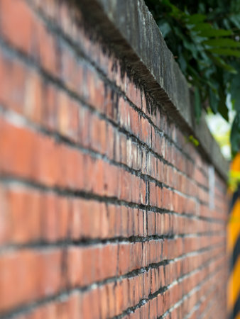 vintage brick wall in Tamsui, New Taipei City, Taiwanの写真素材