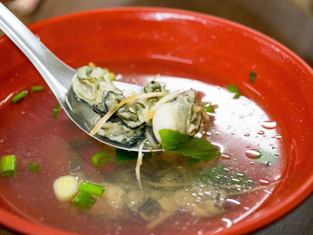 Taiwanese traditional food : seafood congee.の写真素材