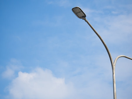 street lamp under blue sky.の写真素材