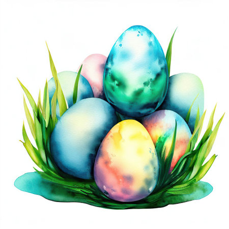 Easter theme filled with eggs with Generative AI.の素材