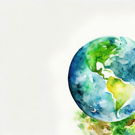 Earth Day theme, painted with watercolor with Generative AIの素材