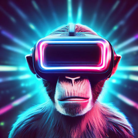 concept of virtual reality technology with liquid shapes with Generative AI.の素材