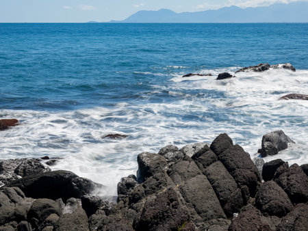 Coastal algae reef in Taiwan.の写真素材