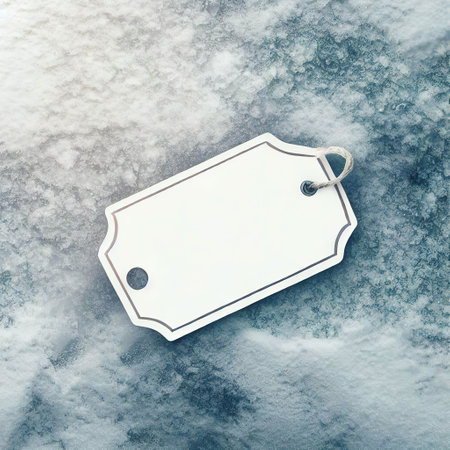 blank label-winter - on top view ice snow background with AIの素材