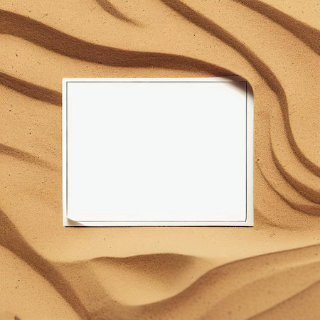 blank label - on top view dune sand wave background with AIの素材