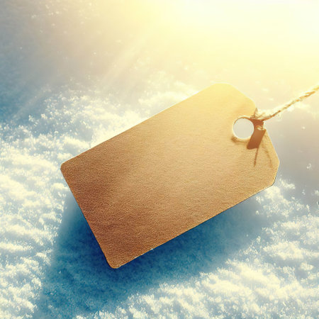 blank label-winter - on top view ice snow background with AIの素材