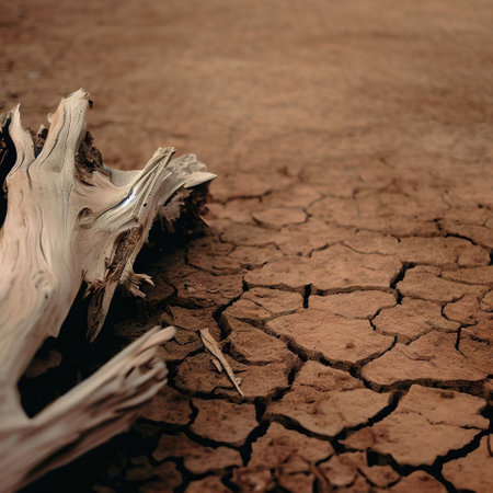 Dead wood and dry earth copy spaceの素材