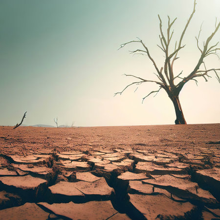 Dead wood and dry earth copy spaceの素材