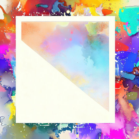 colorful splashes of paint, geometric, abstract art copy space with AIの素材