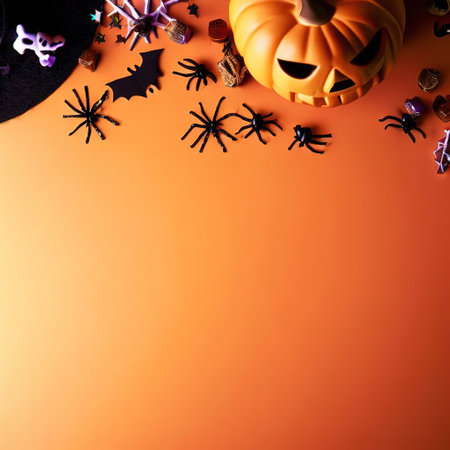 Pumpkin decoration for Halloween theme with AI.の素材
