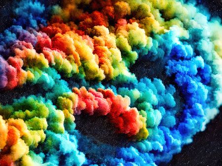 colorful isolated in black background with Generative AIの素材