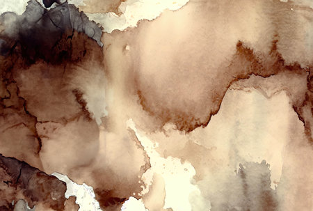 Beige watercolor texture background for cards with Generative AI.の素材