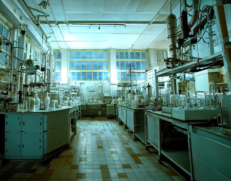 the biochemical laboratory interior with Generative AI.の素材