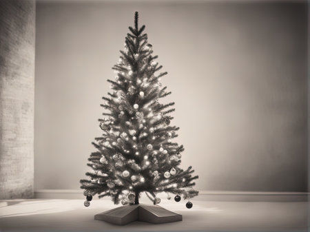 Christmas tree in Analog film with Generative AI.の素材