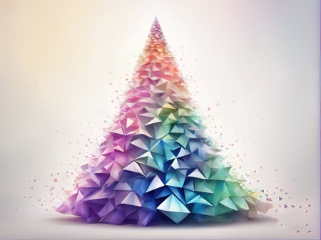 Colorful bubbles christmas tree theme with Generative AI.の素材