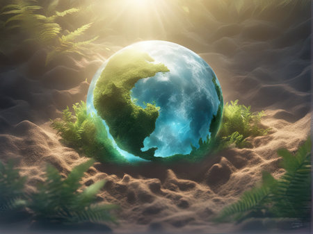 Earth Day Concept with Generative AI.の素材