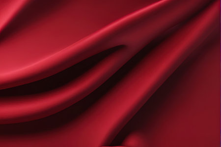 Three dimensional render textile of red wavy pattern with Generative AI.の素材