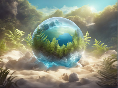 Earth Day Concept with Generative AI.の素材