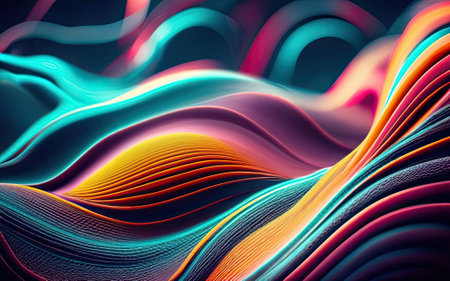 Abstract Waving Particle Technology Background Design with Generative AI.の素材