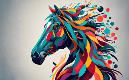 2026 Horse year theme with Generative AI.の素材
