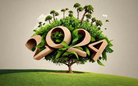 2024 Earth Day theme Concept with Generative AI.の素材