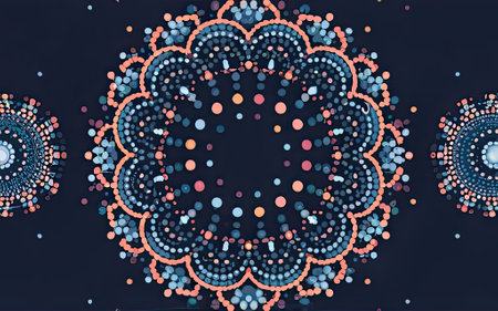 Vector abstract blue background frame of geometric shapes with Generative AI.の素材