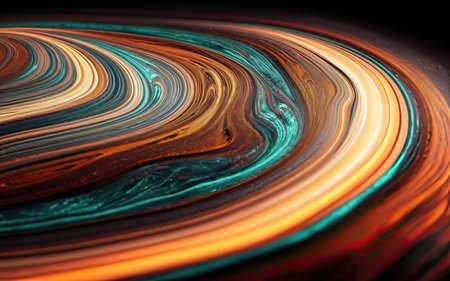 fluid metallic paint pouring and color blending with Generative AI.の素材