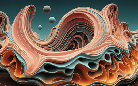 strange odd weird abstract art with Generative AI.の素材