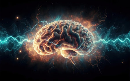 electric current rolling brain with Generative AI.の素材