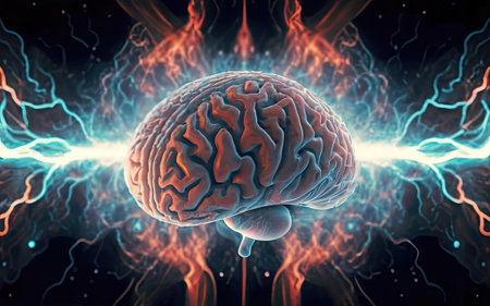 electric current rolling brain with Generative AI.の素材