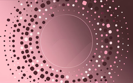 Pink pattern of dots background frame of geometric shapes with Generative AI.の素材