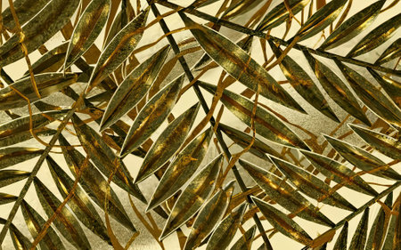 Gold leaf texture background with Generative AI.の素材