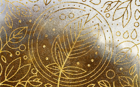 Gold leaf texture background with Generative AI.の素材