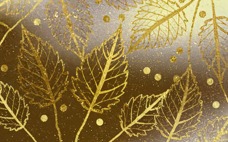 Gold leaf texture background with Generative AI.の素材