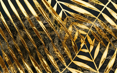Gold leaf texture background with Generative AI.の素材