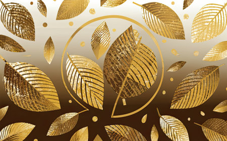 Gold leaf texture background with Generative AI.の素材