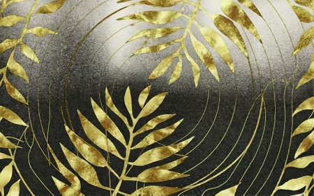 Gold leaf texture background with Generative AI.の素材