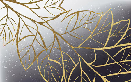 Gold leaf texture background with Generative AI.の素材