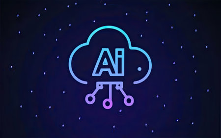 Artificial intelligence AI processor chip icon symbol with Generative AI.の素材