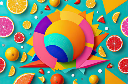 Colorful summer background with Generative AI.の素材