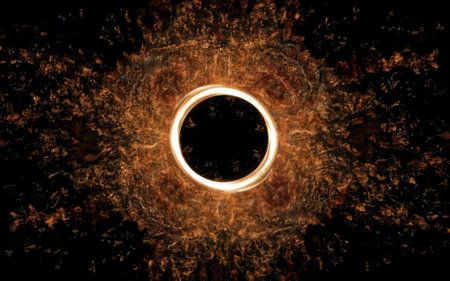 Fire sparks swirl motion effect background with Generative AI.の素材