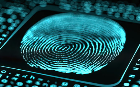 Advanced Biometric Security: Digital Fingerprint Scanning Interface with Genereative AI.の素材