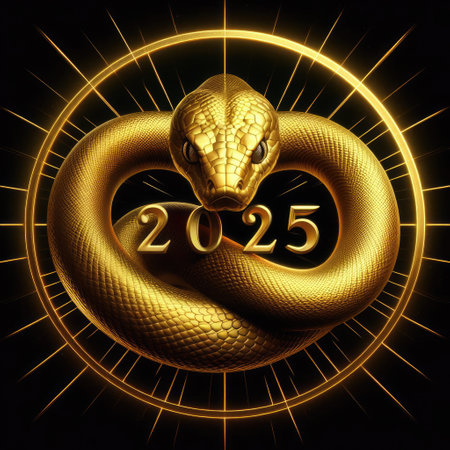 2025 Snake year theme with Generative AI.の素材
