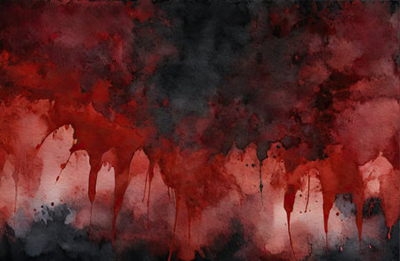 Ethereal Red Watercolor Abstraction background with Generative AI.の素材