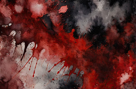 Ethereal Red Watercolor Abstraction background with Generative AI.の素材